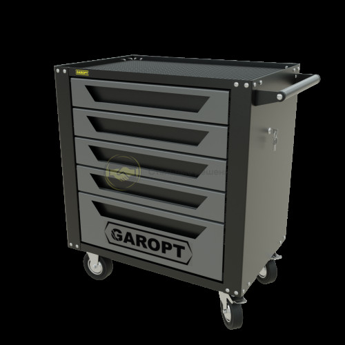 Тележка инструментальная Garopt серия Standart 5 ящиков доводчики серая